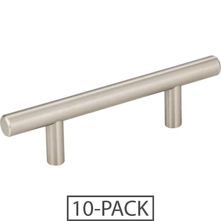 Elements 3" Center-to-Center Satin Nickel Naples Cabinet Bar Pull, 136SN-10